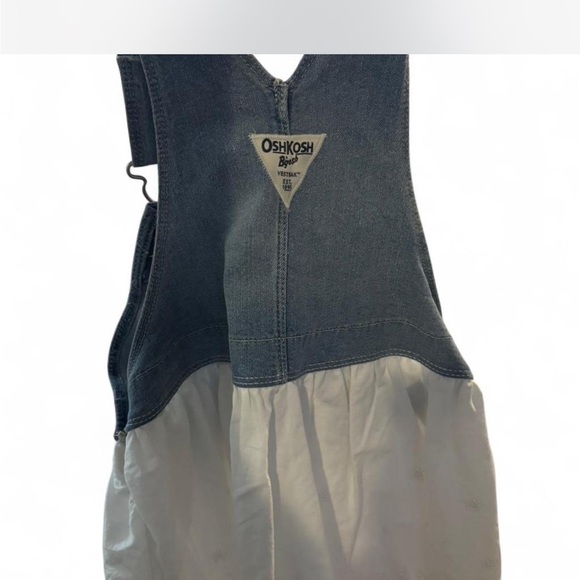 OshKosh B'gosh Denim and White Eyelet Dress - Picture 3 of 4